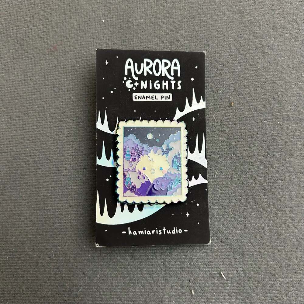 Kamiari Studio Aurora Nights Enamel Pin Stamp Design